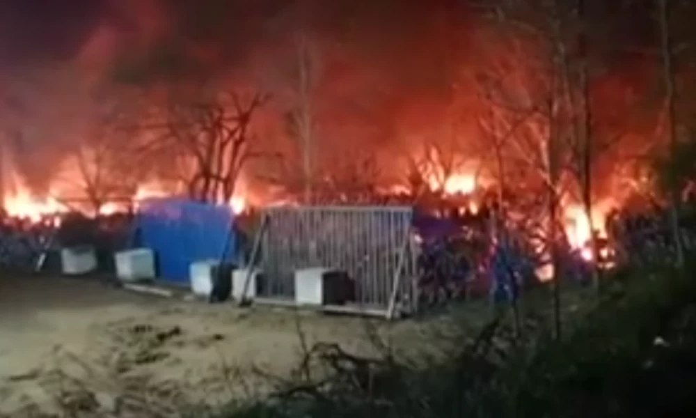 Βίντεο-ντοκουμέντο: Φωτιά από μετανάστες στις Καστανιές Έβρου